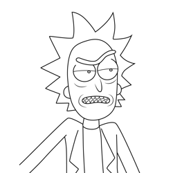 Rick sanchez rick and morty coloring page for kids