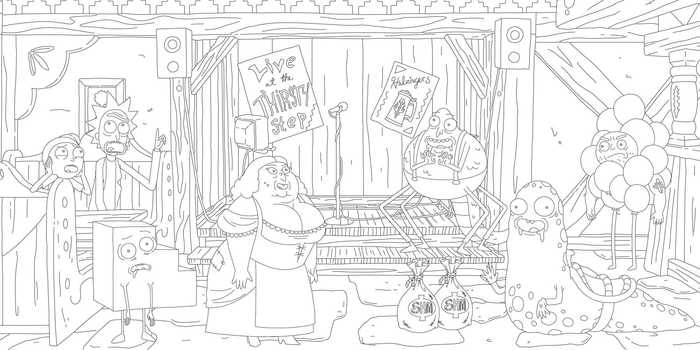 Rick and morty coloring pages printable pdf