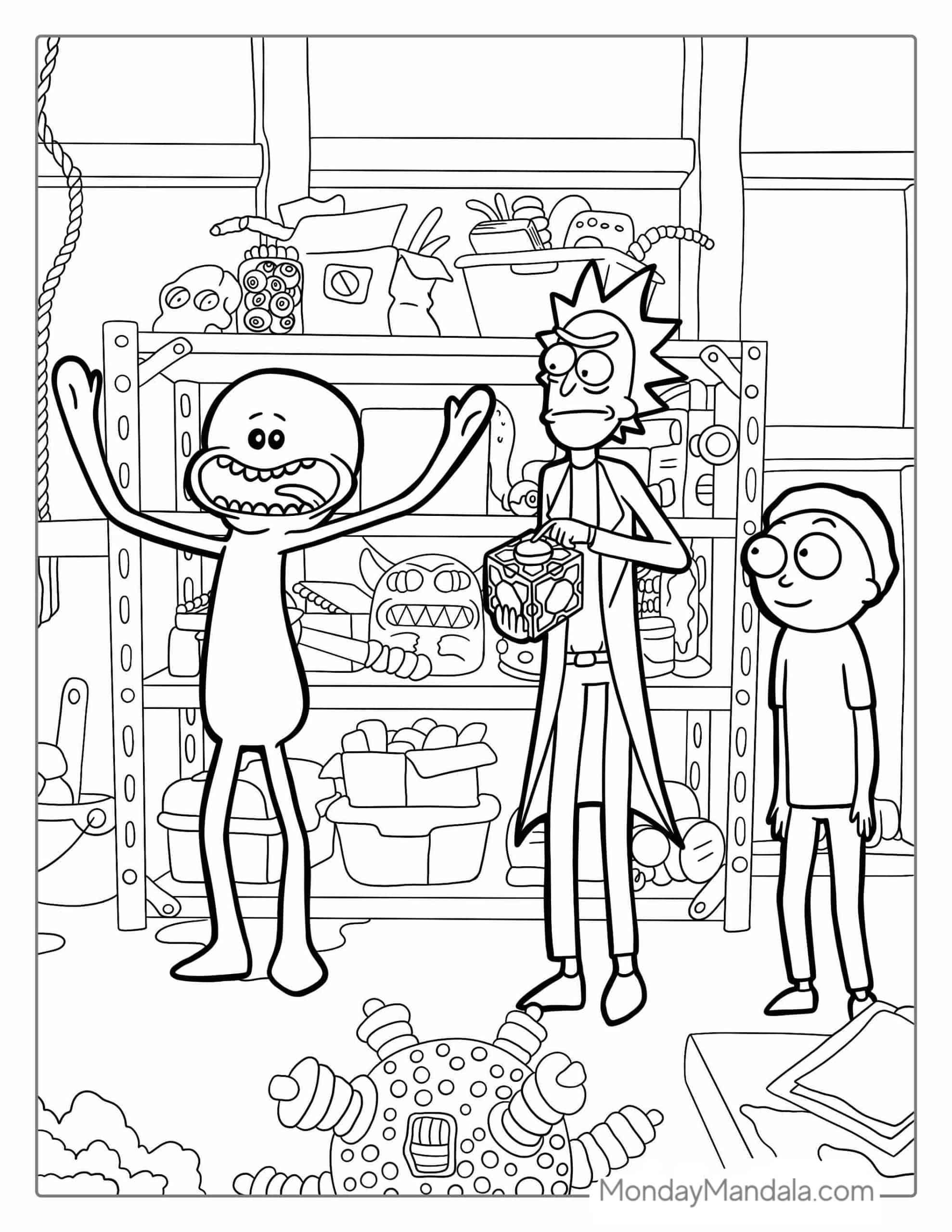 Free printable rick and morty coloring pages â