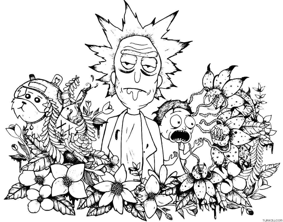 Rick and morty coloring page
