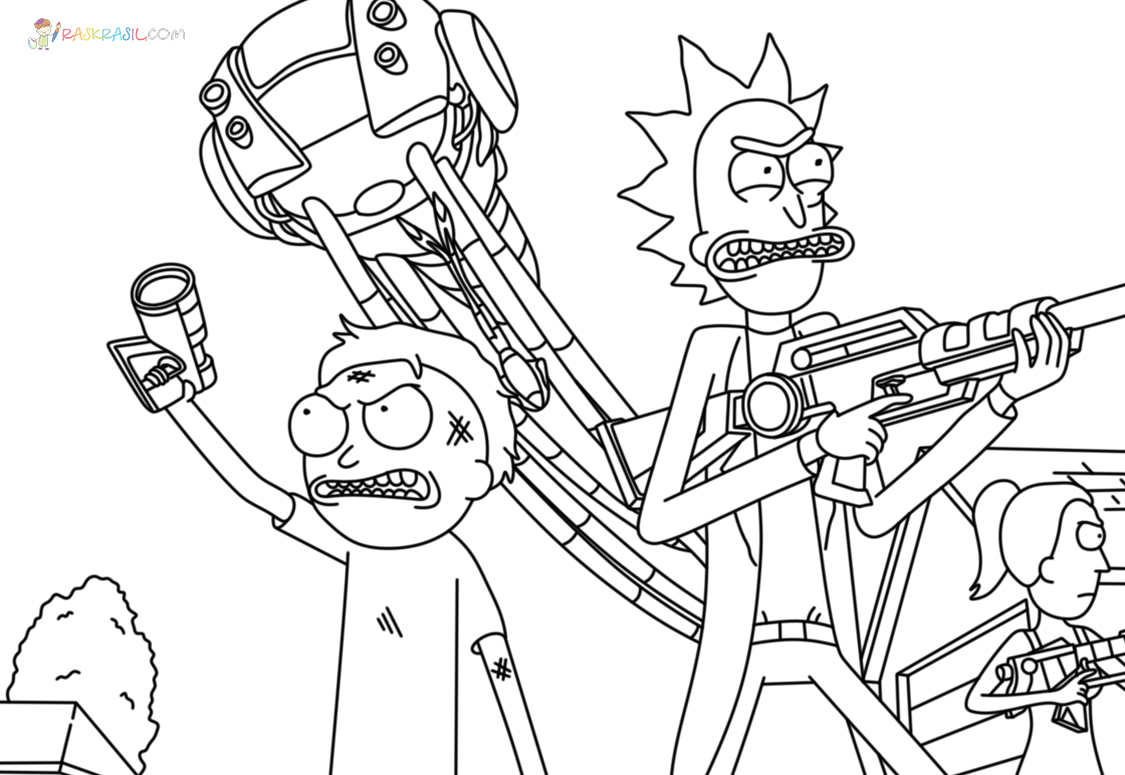 Rick and morty coloring pages intergalactic pictures free printable