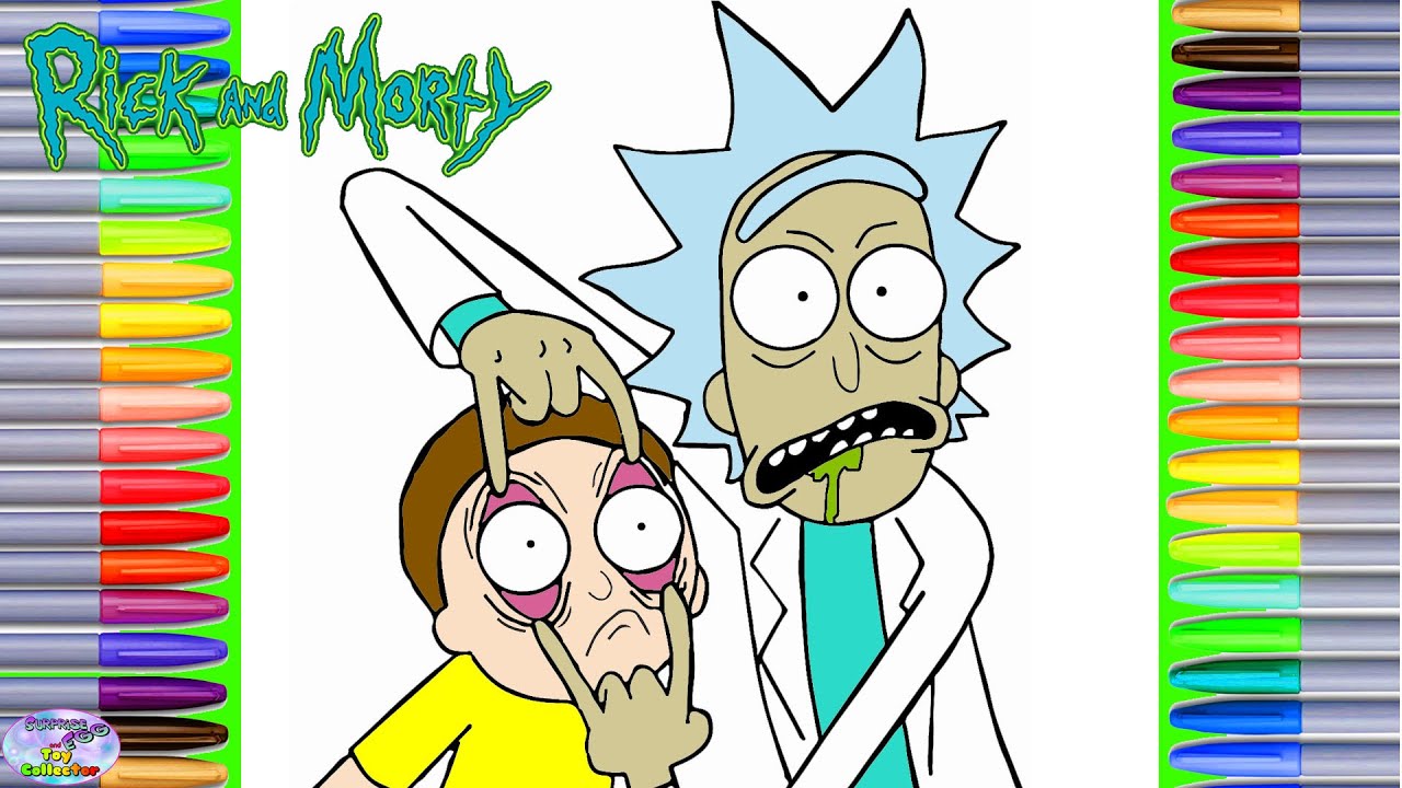 Rick and morty coloring book pages colouring with color markers setc