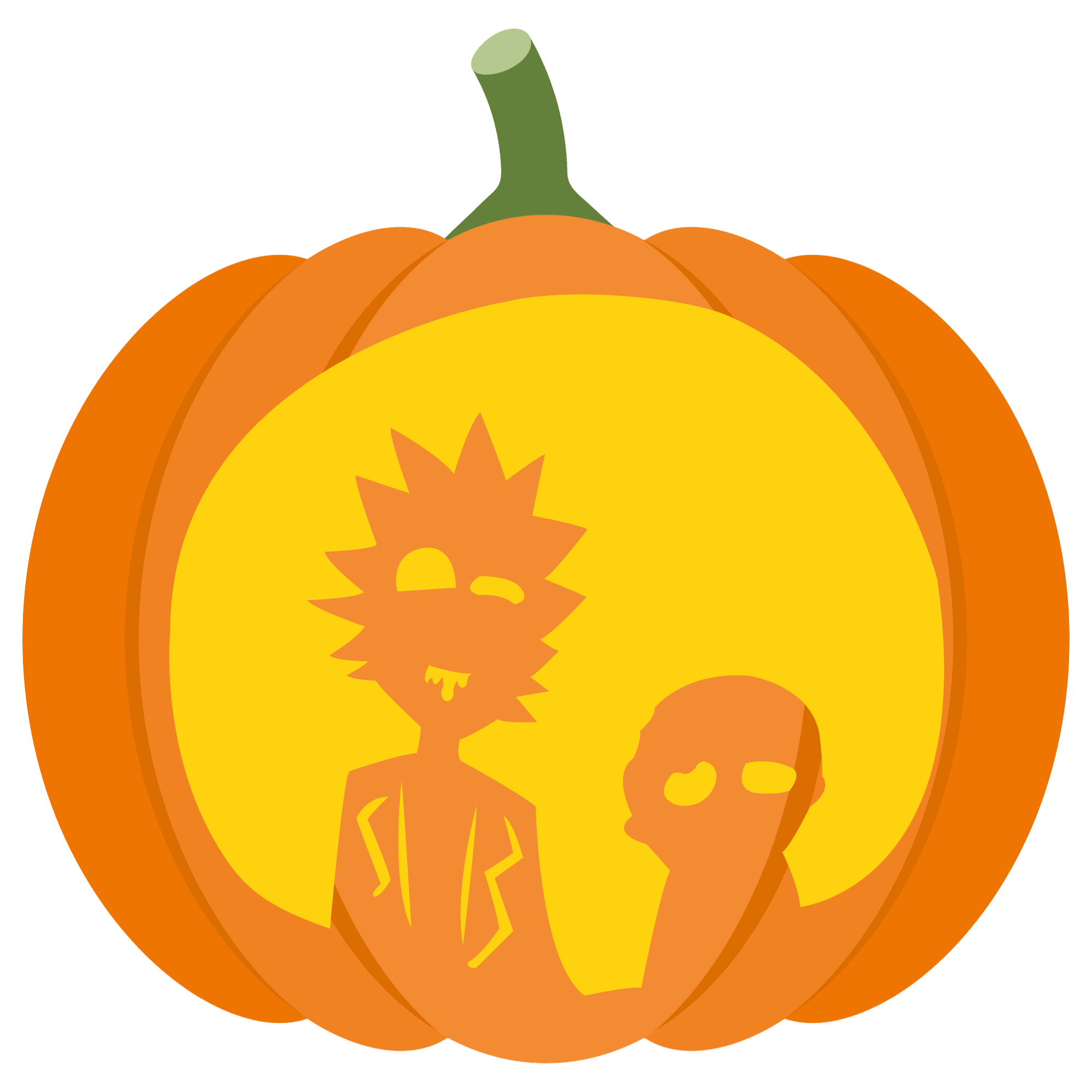 Rick and morty pumpkin stencil free printable papercraft templates