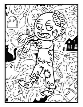 Monstrously fun zombie coloring pages for halloween by qetsy