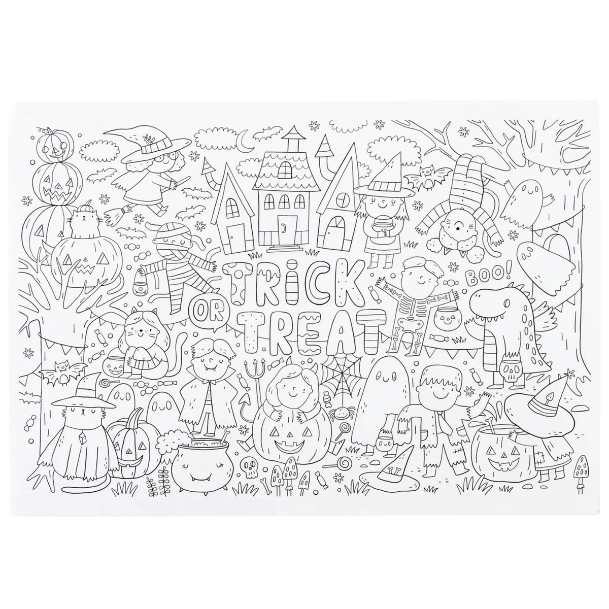 Halloween paper coloring placemats ct the party darling