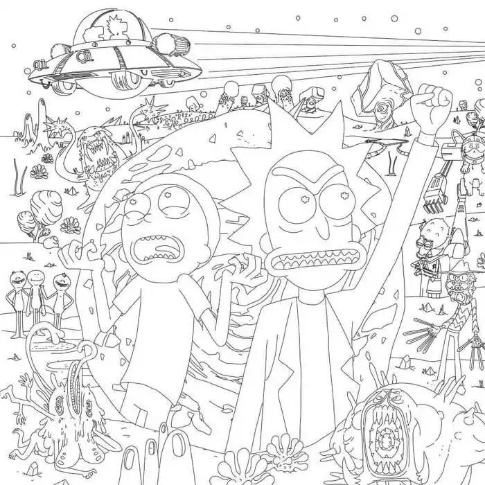 Rick and morty coloring pages printable pdf