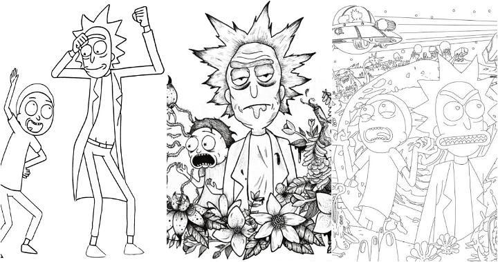 Free rick and morty coloring pages for kids and adults