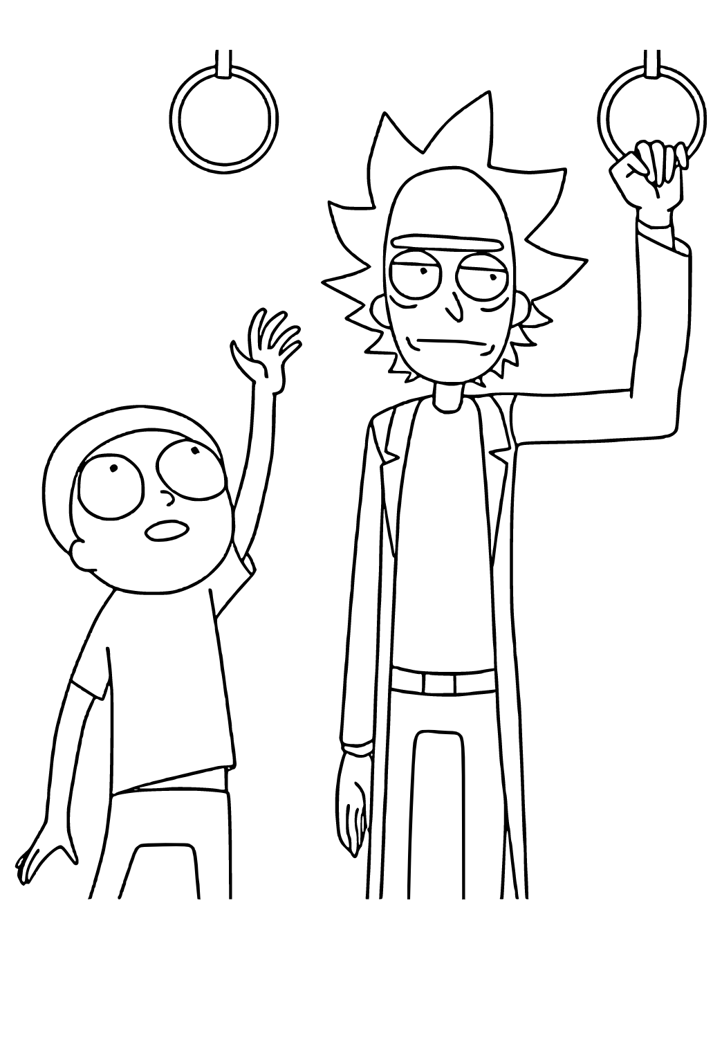 Free printable rick and morty funny coloring page sheet and picture for adults and kids girls and boys