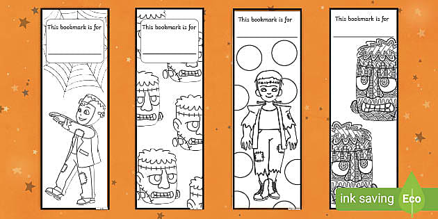 Frankensteins monster louring bookmarks teacher made