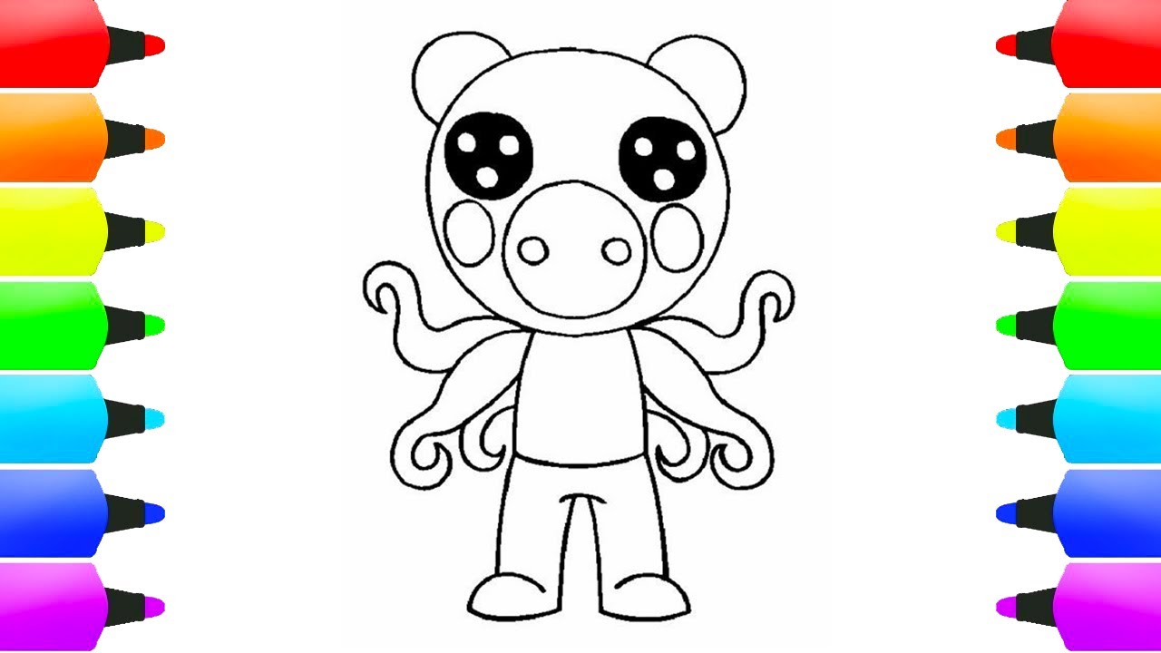 Roblox octopus bear coloring pages learn how to draw and coloring octopus bear for kids