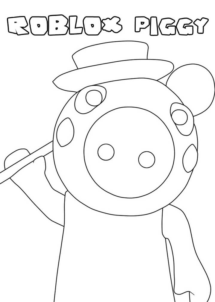Piggy roblox coloring page for kids