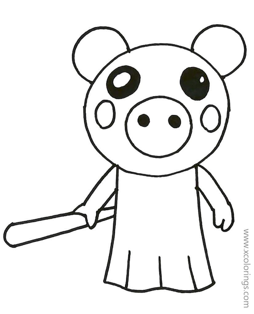Piggy roblox peppa pig coloring pages â