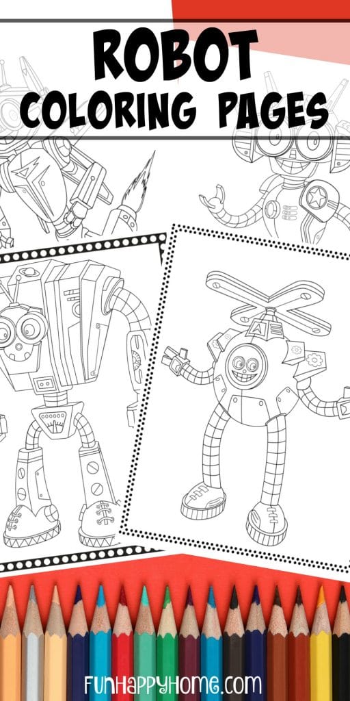 Robot coloring pages for boys girls