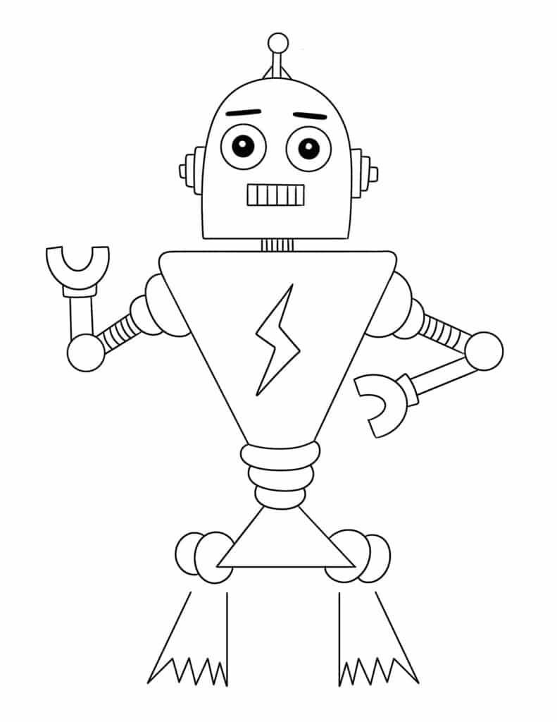 Free robot coloring pages for kids â the hollydog blog