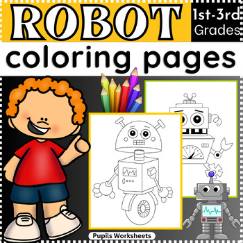Robot coloring pages for kids