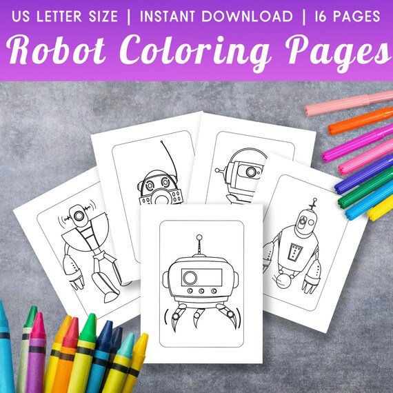 Robot coloring pages robot activity book kids worksheets printable coloring sheets for kids coloring book robot printable robot activities