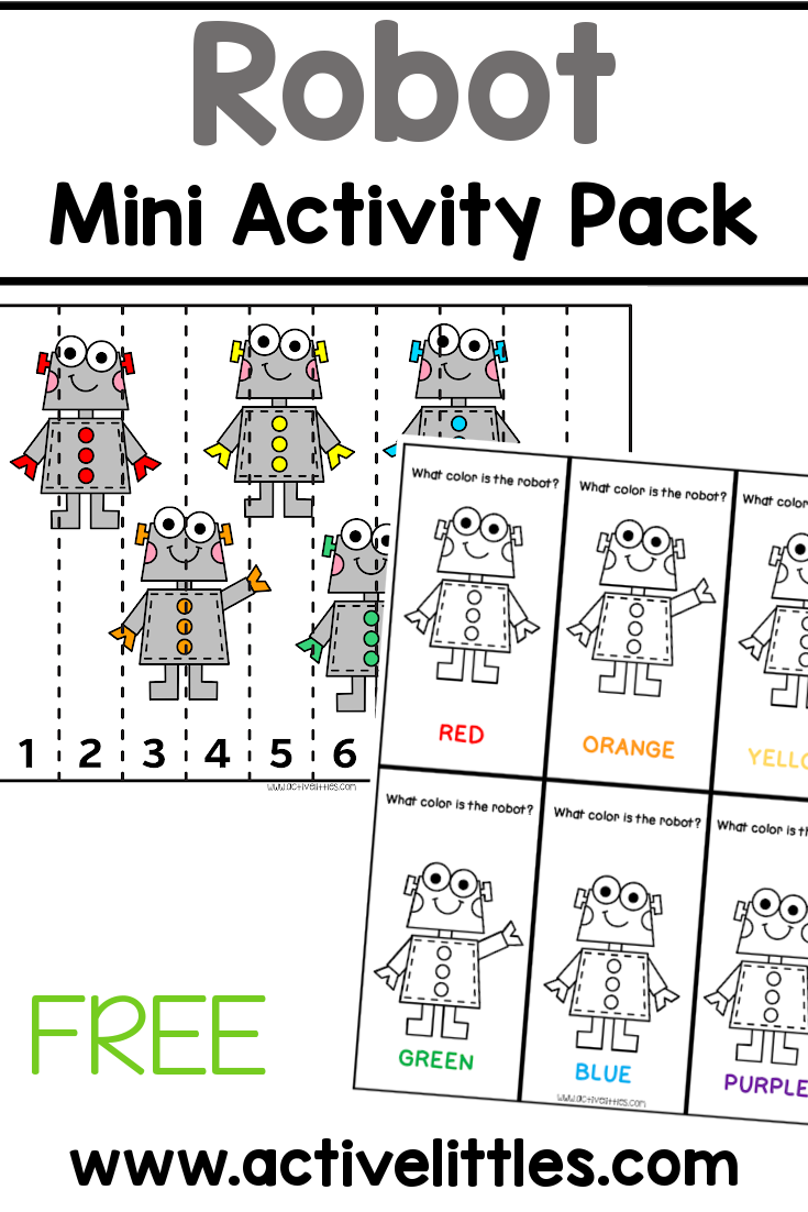 Free robot printables worksheets for preschool