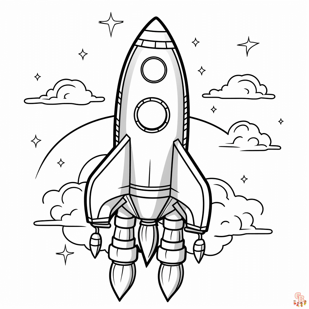 Printable rocket coloring pages free for kids and adults