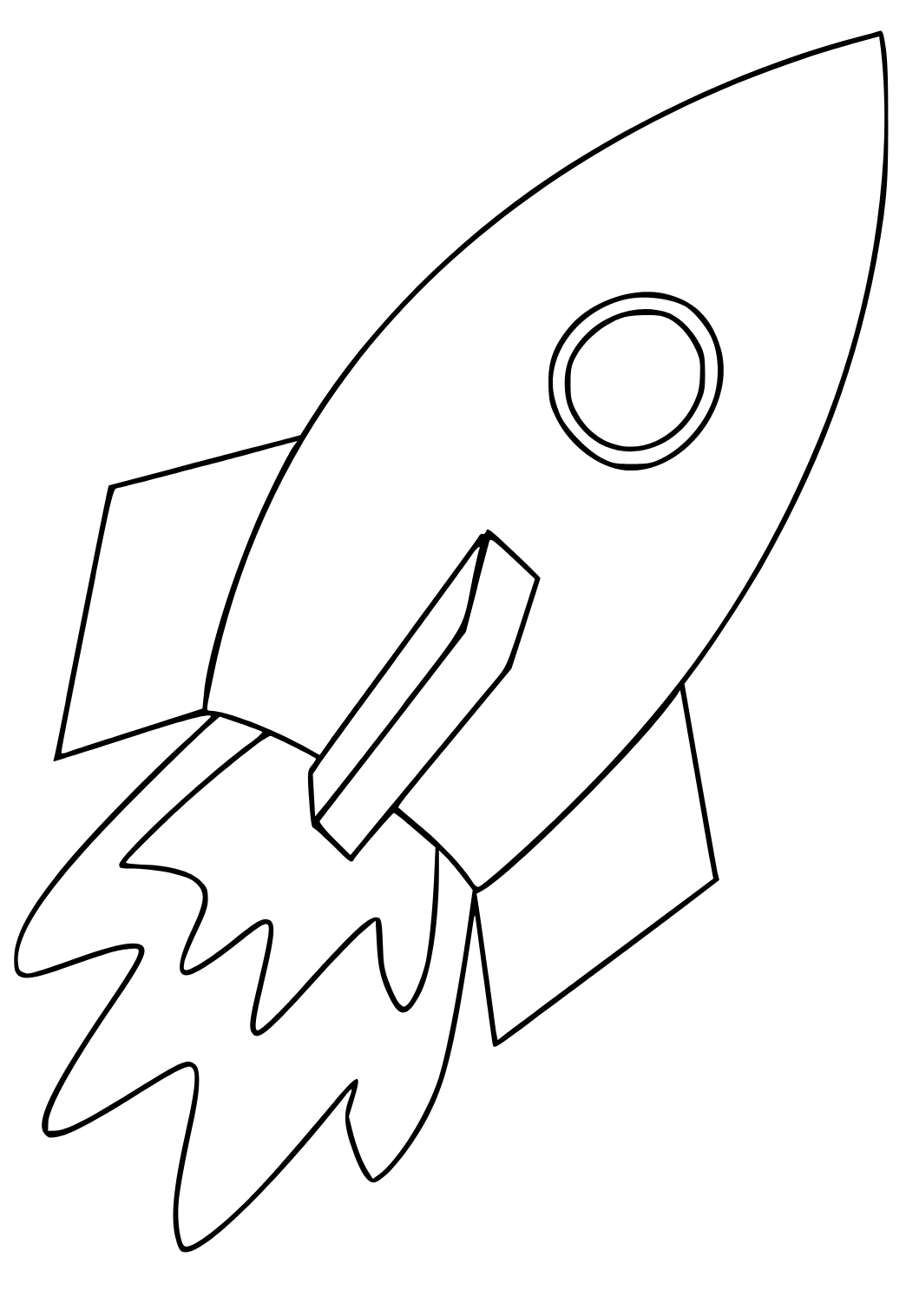 Free printable rocket ship easy coloring page for adults and kids
