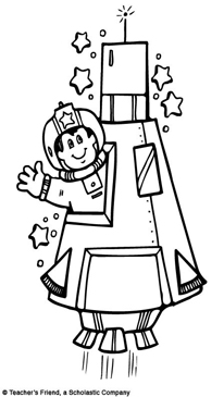 Rocket ship and astronaut printable clip art and images