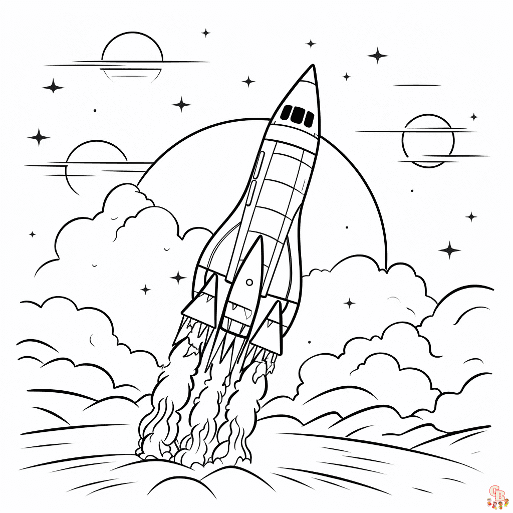 Printable rocket coloring pages free for kids and adults