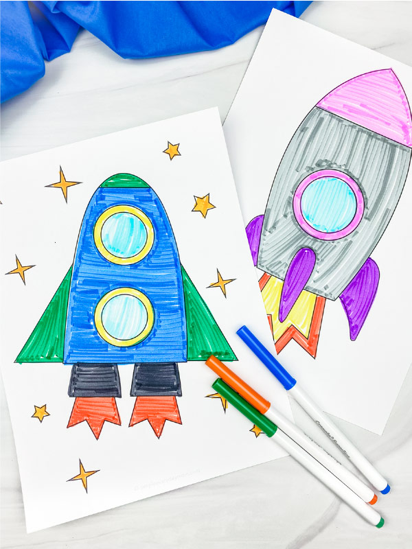 Simple rocket ship coloring pages free printable
