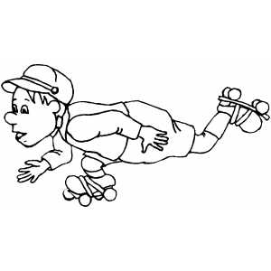 Roller skating coloring sheet