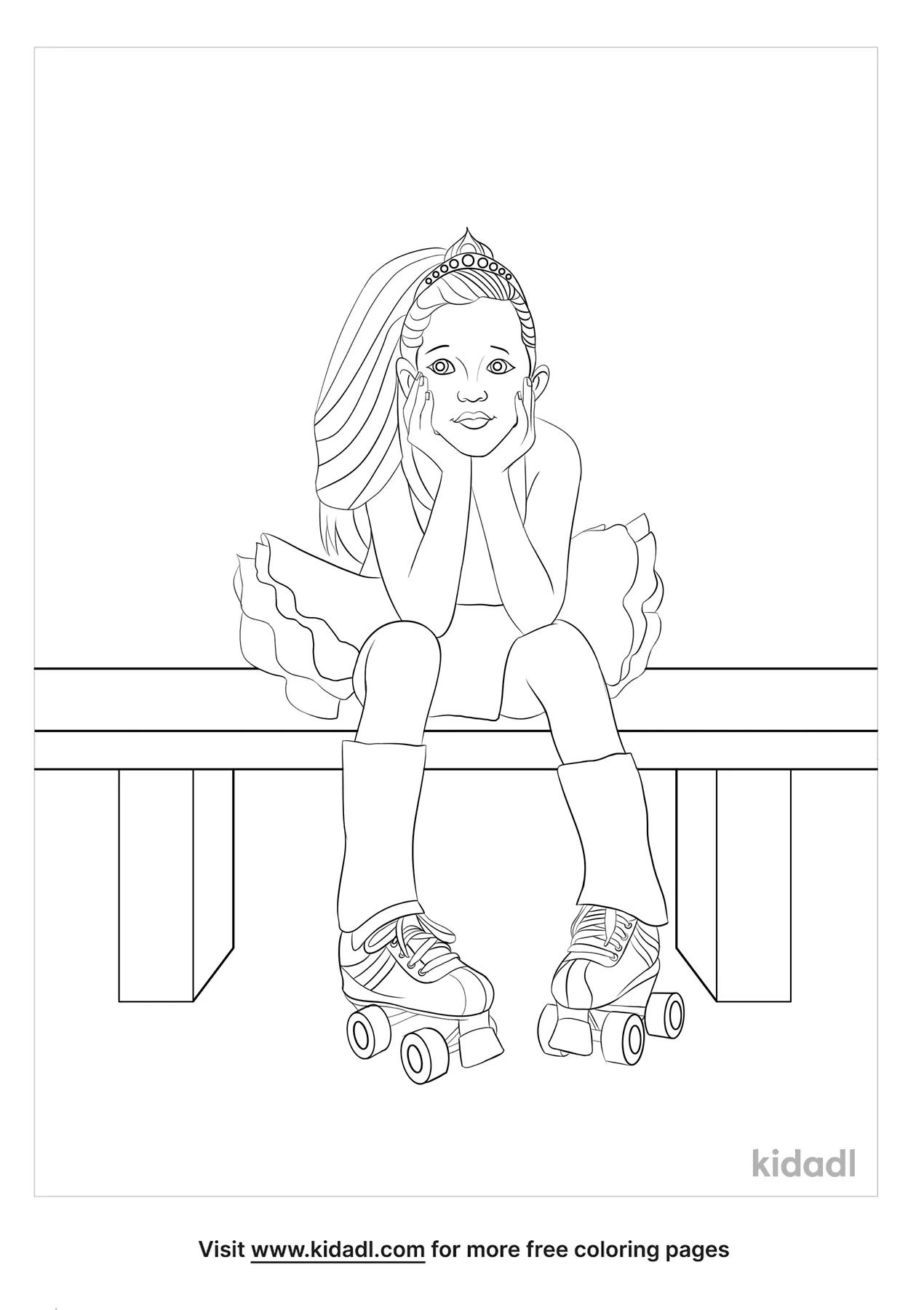 Free princess roller skating coloring page coloring page printables