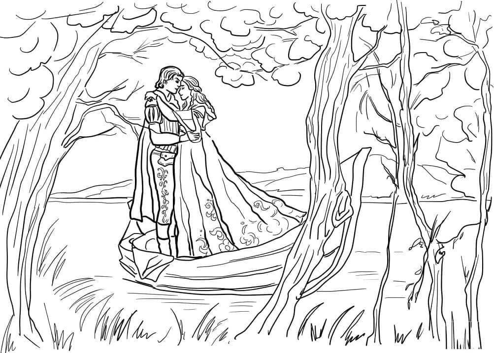 Free drawing of romeo and juliet coloring page
