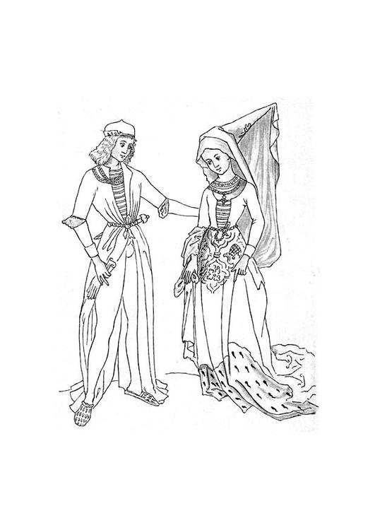 Coloring page maria from burgundy and maximillian