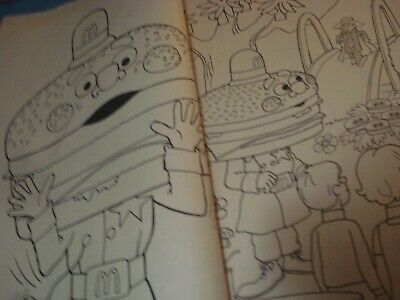 Vtg ronald mcdonald giant story coloring book pgs x good shape