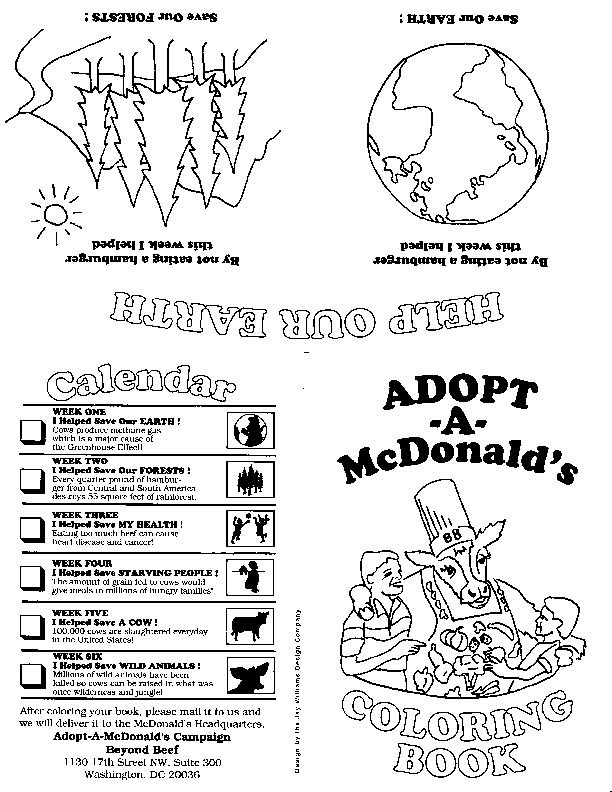 Mcdonalds happy meal coloring page and activities sheet â ronald mcdonald â kids time