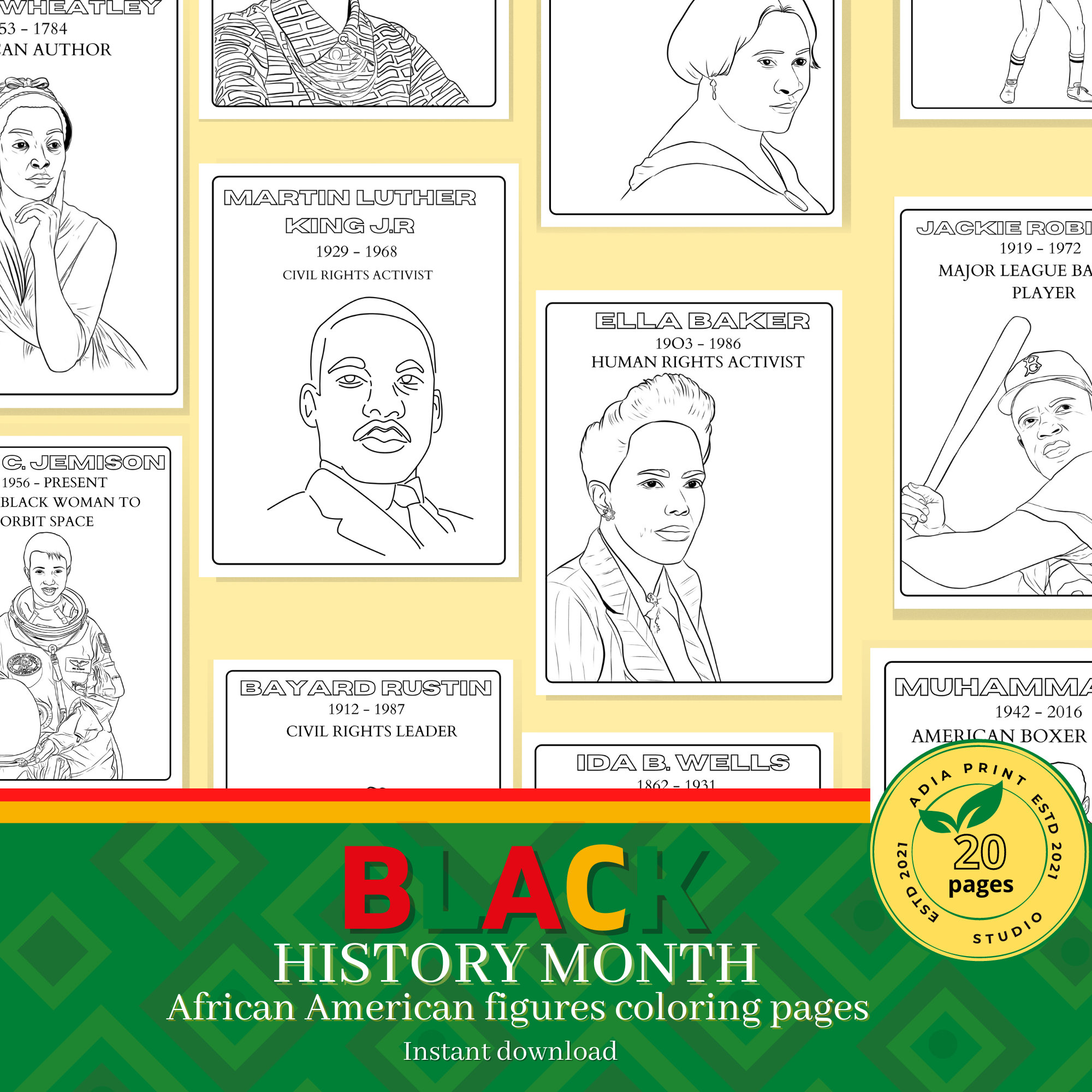 Black history month coloring pages historical black figures black history printable african american heroes coloring pages for kids