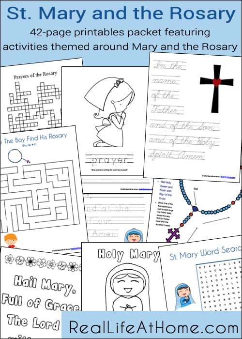 St mary and the rosary printables and worksheet packet