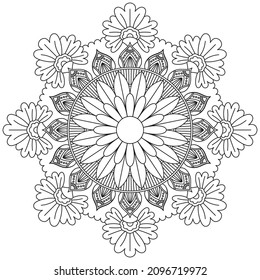 Circular pattern mandala flower rose style stock vector royalty free