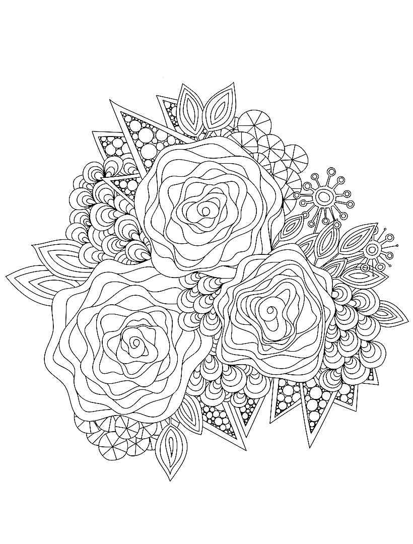 Rose coloring pages for adults