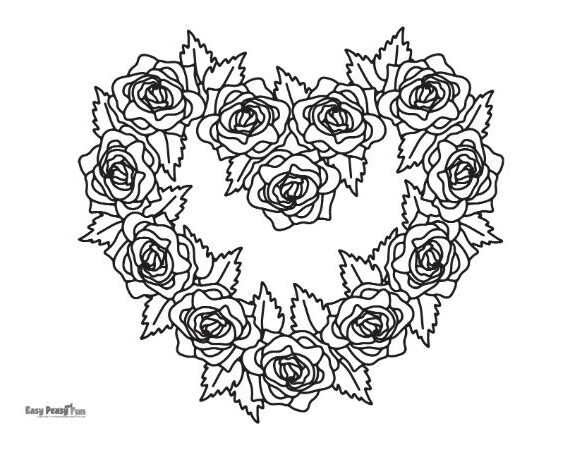 Printable rose coloring pages
