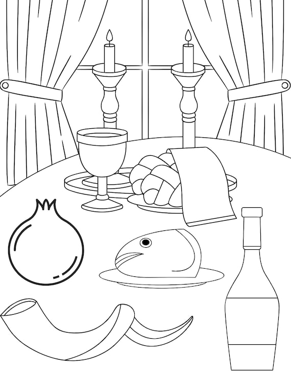 Rosh hashanah coloring pages for kids rosh hashanah printables rosh hashanah activity page jewish holiday coloring pages rosh hashanah