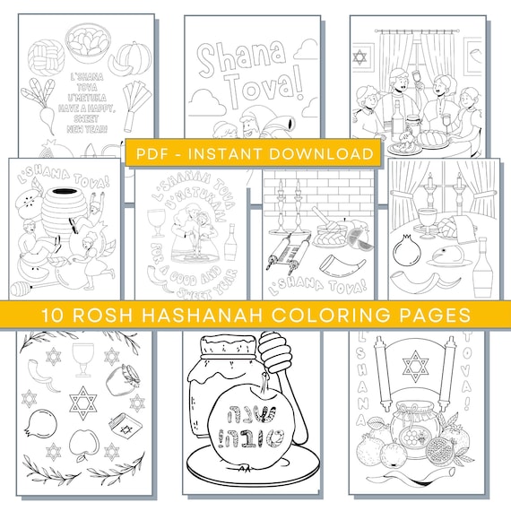 Rosh hashanah coloring pages for kids rosh hashanah printables rosh hashanah activity page jewish holiday coloring pages rosh hashanah