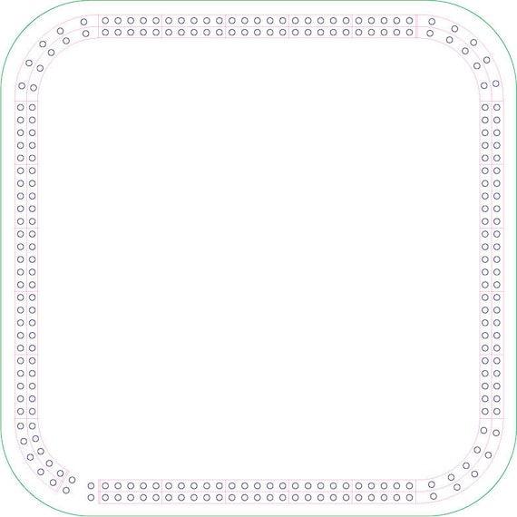 Square cribbage board template laser ready digital download svg ai pdf