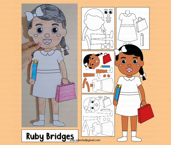 Womens history month bulletin board ruby bridges craft black