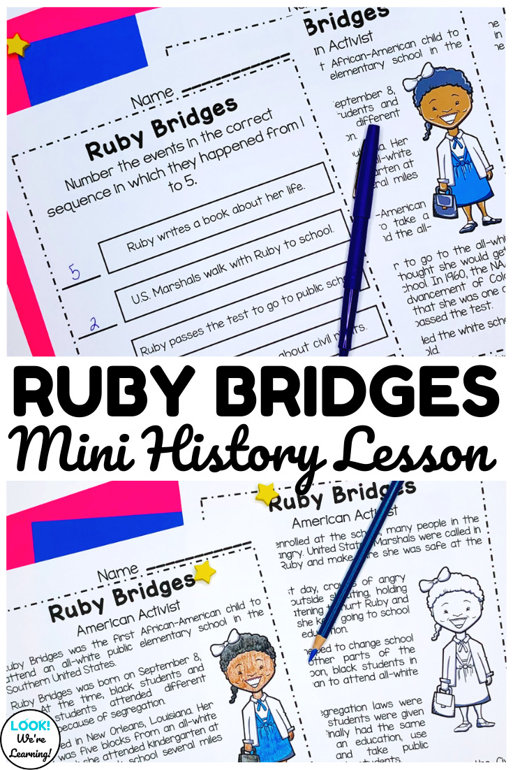 Ruby goes to school mini ruby bridges history lesson for kids