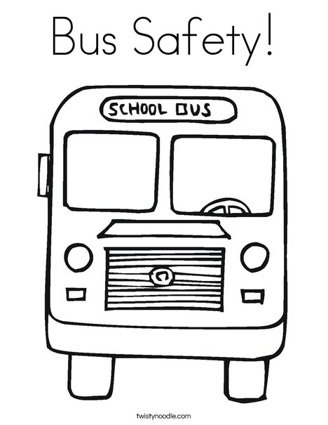 Bus safety coloring page