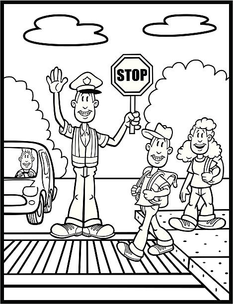 Safety coloring pages stock illustrations royalty