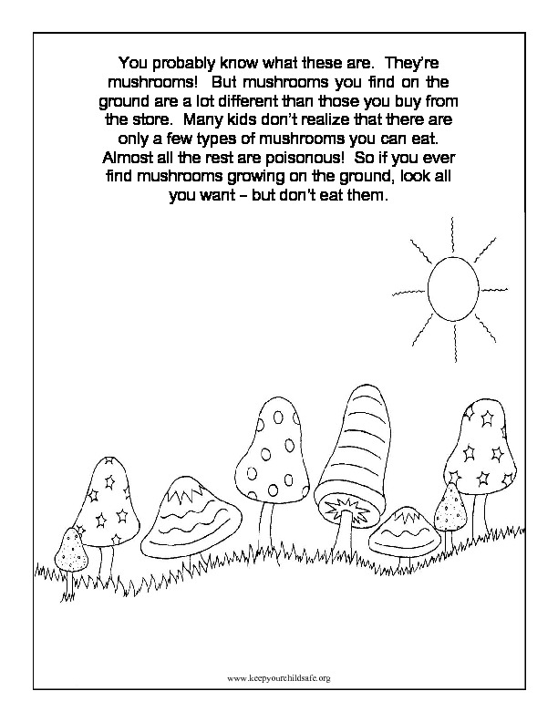 Child safety coloring pages