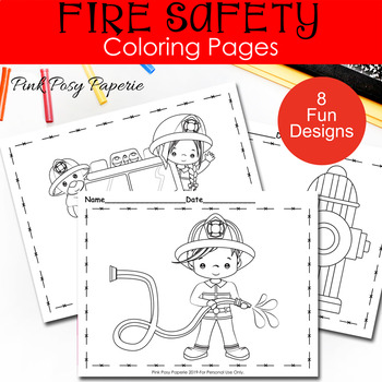 Fire safety coloring pages
