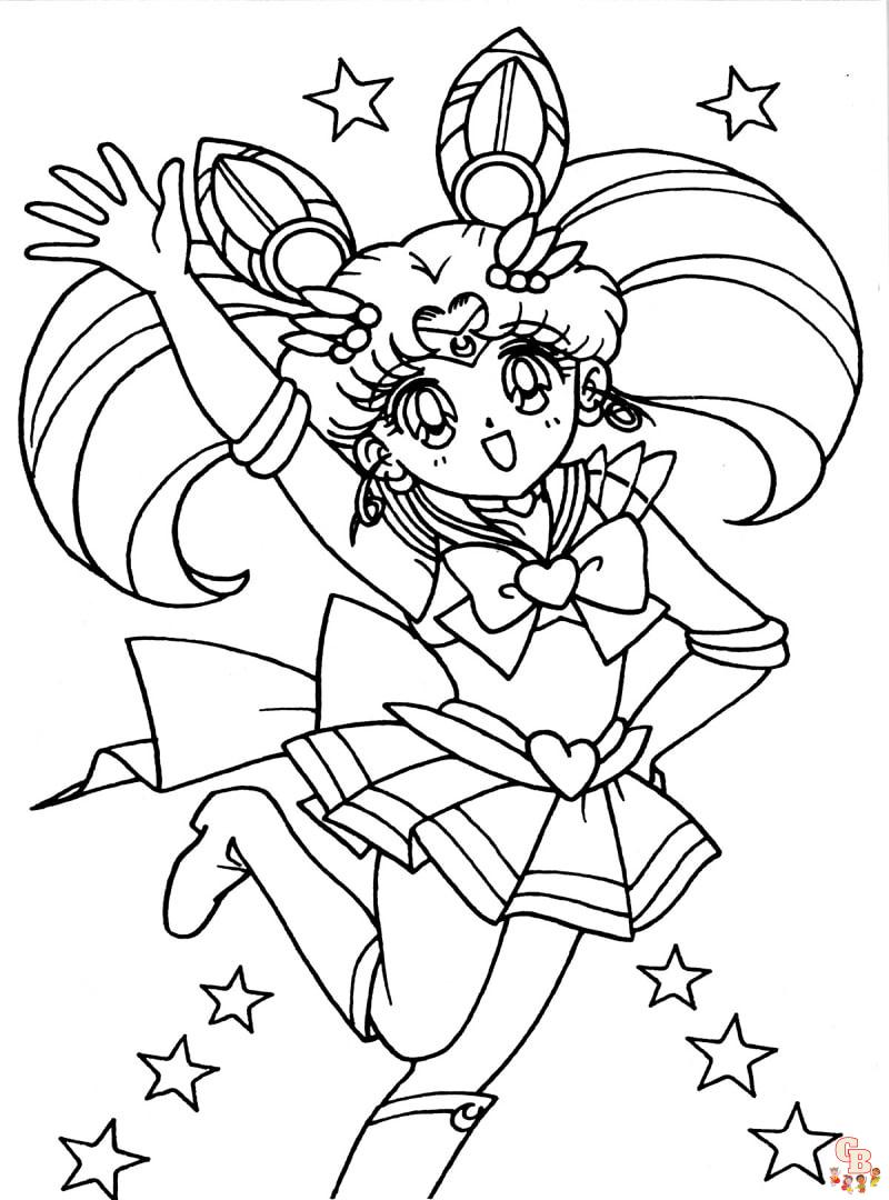 Cute chibiusa sailor moon coloring pages printable fun for kids