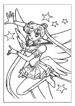 Printable sailor moon coloring sheets super