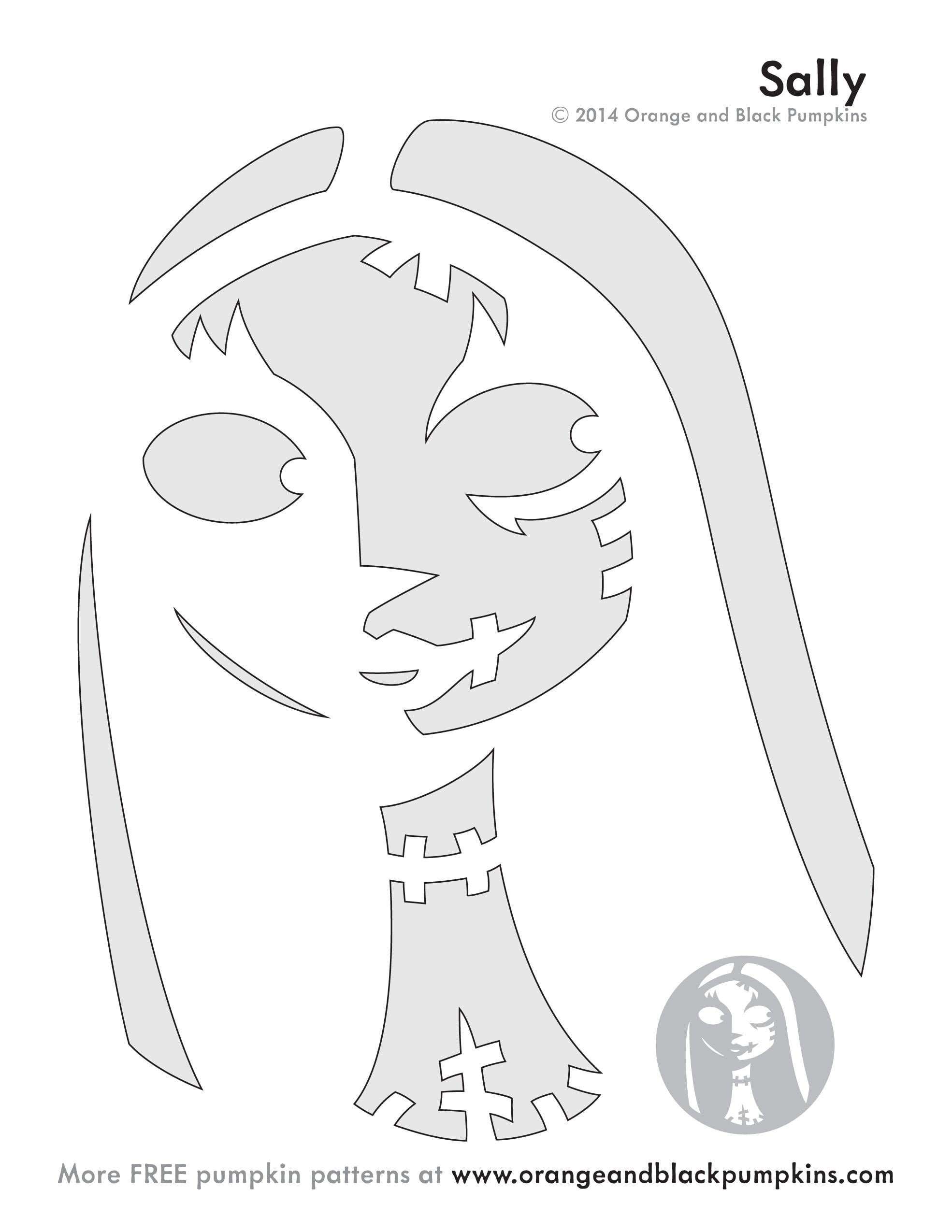 Nightmare before christmas sally pumpkin stencil