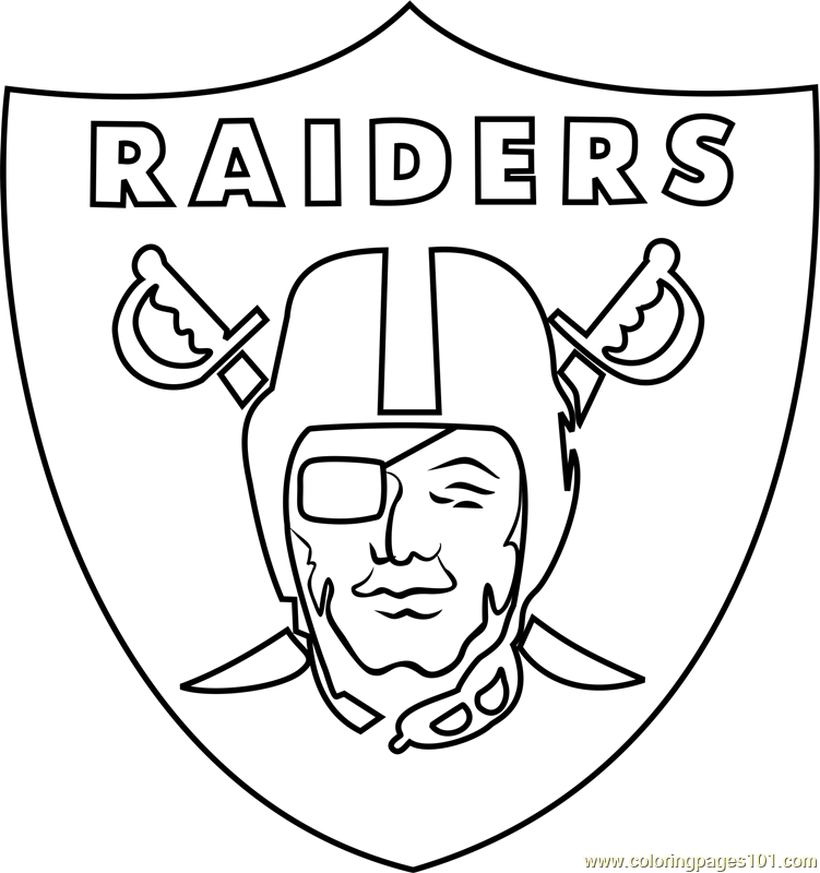Oakland raiders logo coloring page for kids